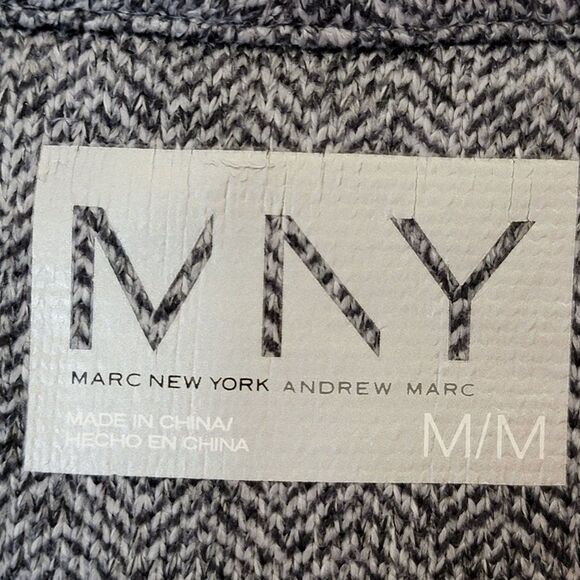 Marc New York Herringbone Zip Front Jacket Womens M Becket Fleece Lined Pockets - Picture 8 of 12